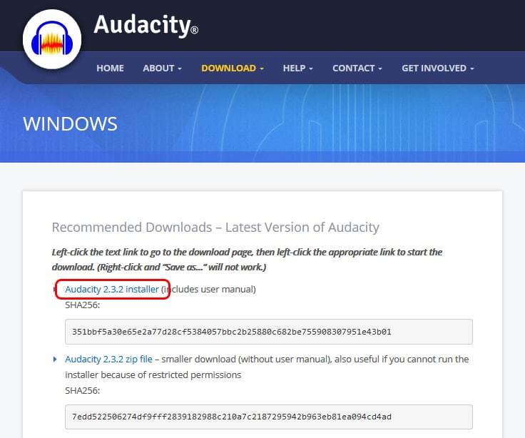 audacity 2.1.1 for windows 10